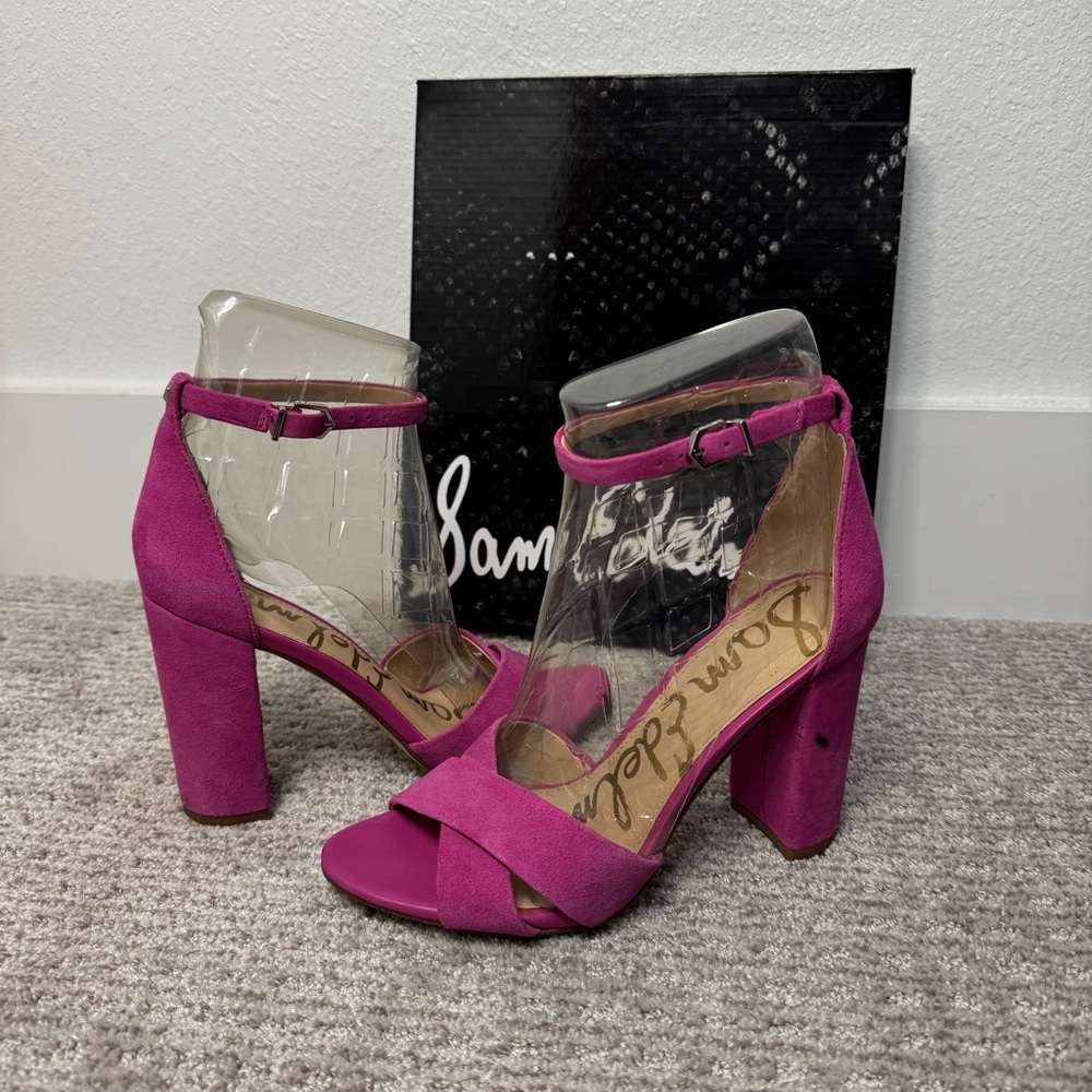 Sam Edelman Yancy Pink Block Heel Sandals
